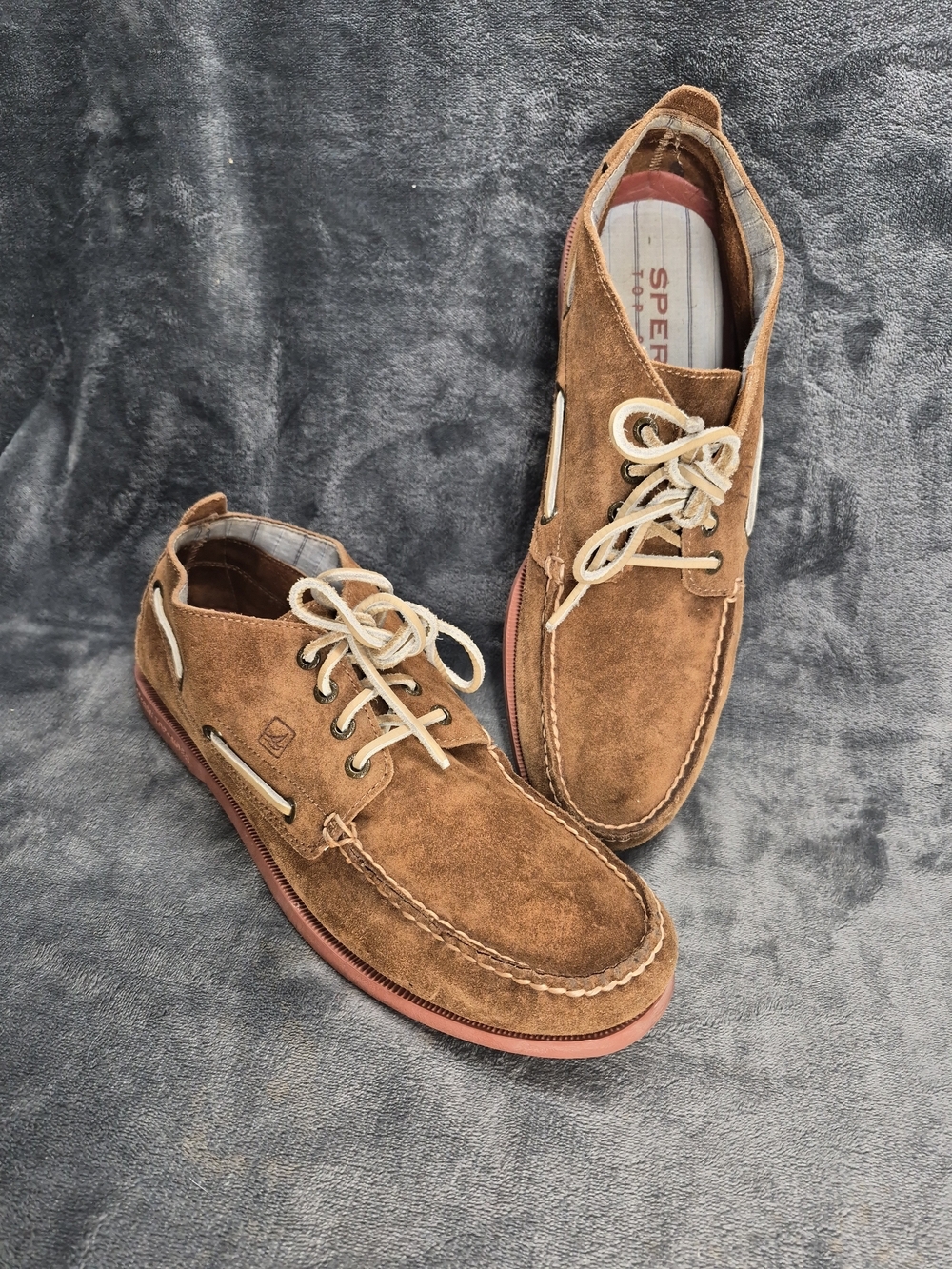 Sperry Top Sider Authentic Original Carmel Crafted In Suede Boat Shoe Size 12M